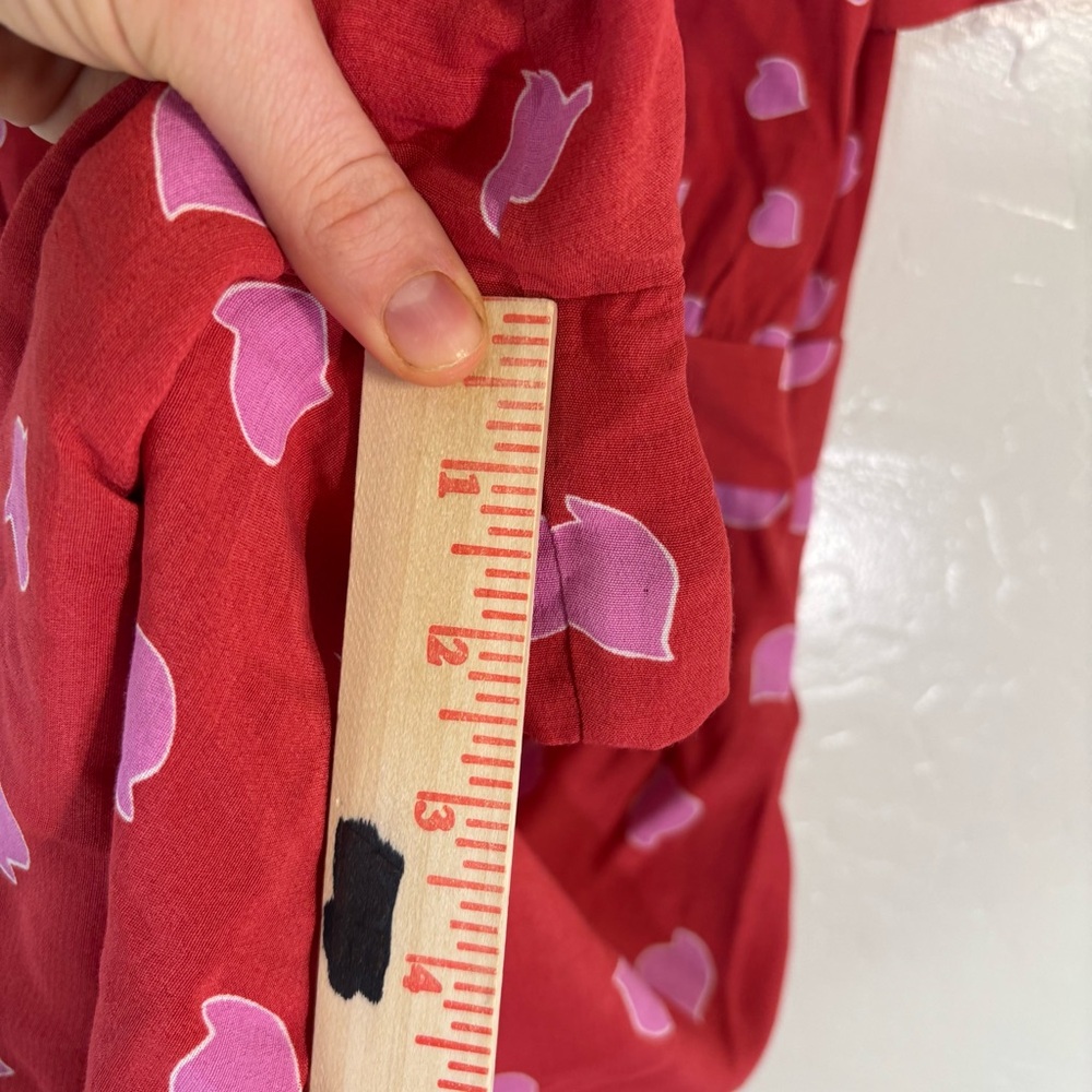 Diane Von Furstenberg Size 2 Candra Wrap Romper Short Sleeve Red Pink Polka Dot - Picture 10 of 10